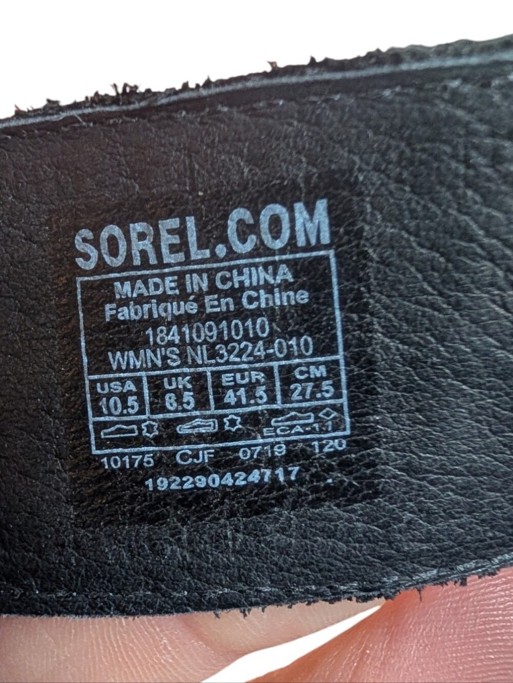 Sorel Joanie Lace Wedge Sandals Black Leather Hidden Wedge Gladiator Size 10.5 - Picture 9 of 10